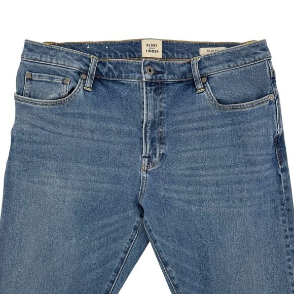 Flint and Tinder Huckberry Everyday Stretch Denim Jeans Slim Medium Blue 34x34 - Picture 3 of 10